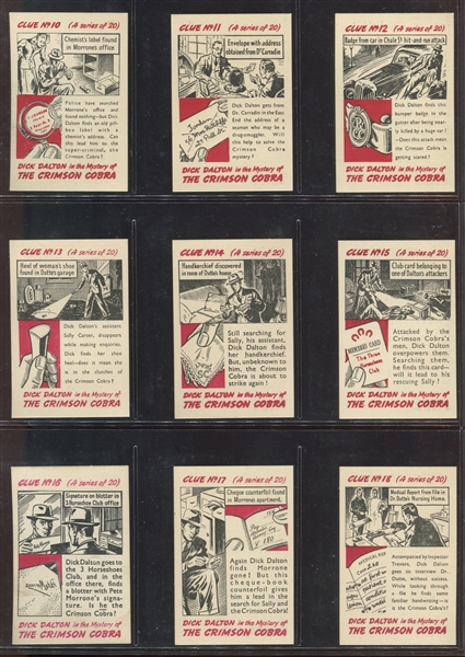 F-UNC? Dalton Cereal Dick Dalton and the Crimson Cobra Complete Set of (20) Cards