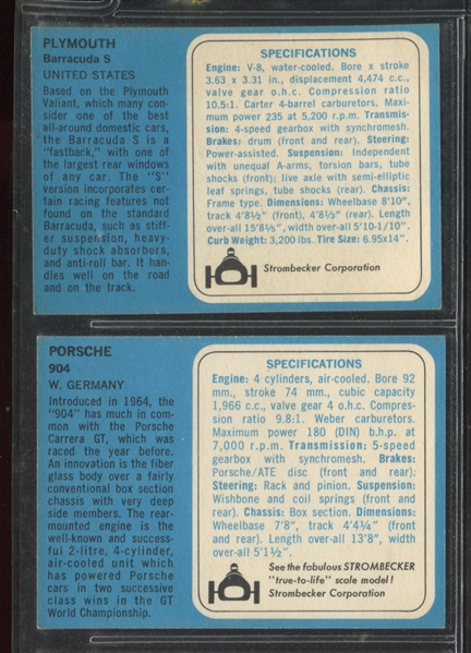 1966 Strombecker Racing Cards Partial Set (11/12) 