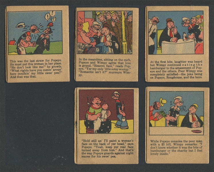 R113 Orbit Gum Popeye Comics Lot of (5) Different