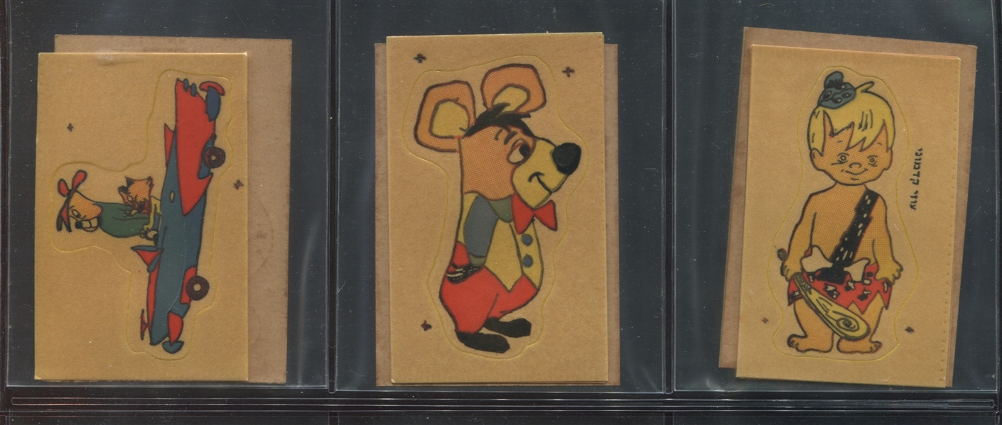 1960s-70s Israeli-Issue Hanna-Barbera Cartoon Characters Cloth Stickers Complete Set (12) 