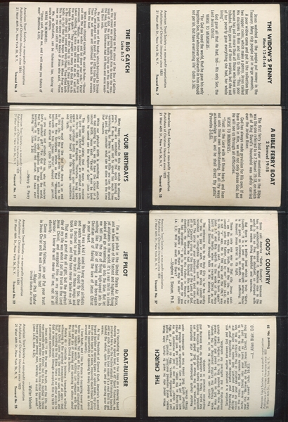 1962 American Tract Society Tracard Non-Sports Subjects Lot of (8) Different