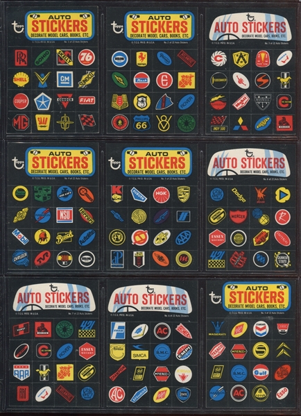 1970 Topps Way-Out Wheels Stickers Complete Set (22)