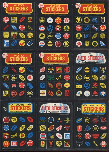 1970 Topps Way-Out Wheels Stickers Complete Set (22)