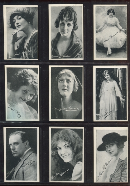 1920s Kromo Gravure Leading Moving Pictures Stars Complete Set (50) plus Extra Subjects and Original Box 