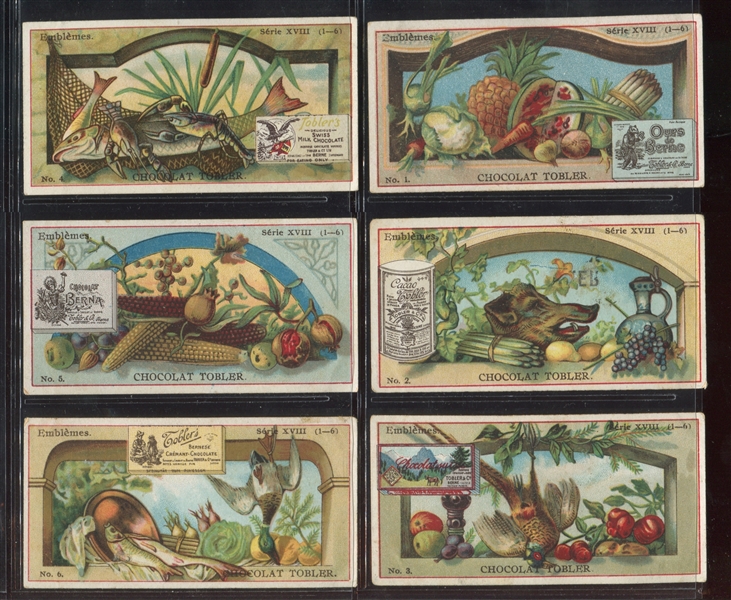 Interesting Tobler Chocolates Set of (6) Embleme's Cards