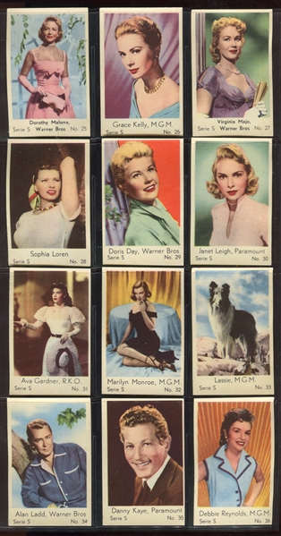 1957 Swedish Movie Star Serie S Complete Set of (100) Cards