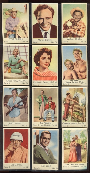 1957 Swedish Movie Star Serie S Complete Set of (100) Cards