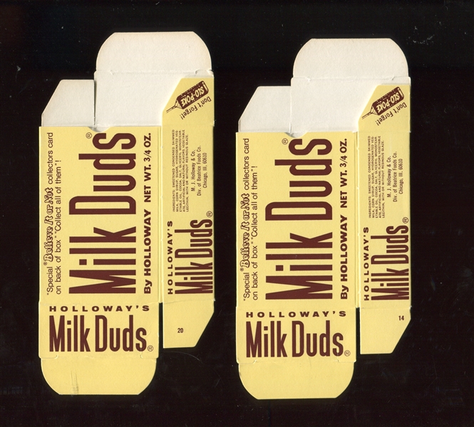 1974 Holloway Milk Duds Believe It or Not Lot of (8) Small Format Boxes