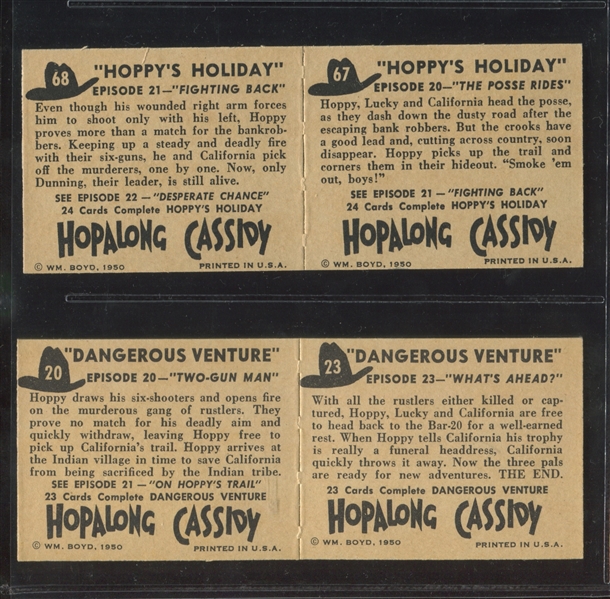 1950 Topps Hopalong Cassidy Lot of (5) Uncut Panels