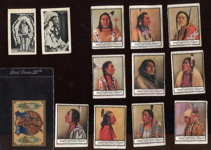 Interesting Native American Lot of (60) Pieces of Tobacco and Other Ephemera