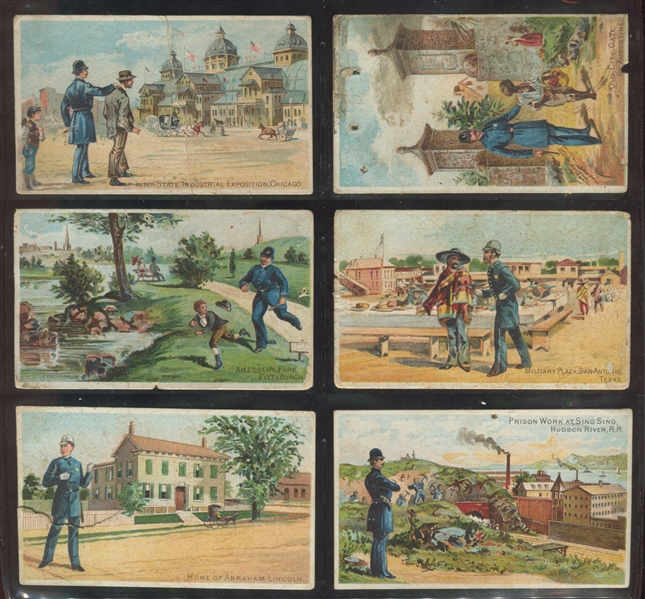 N281 Buchner American Scenes with a Policeman Lot of (6) Cards