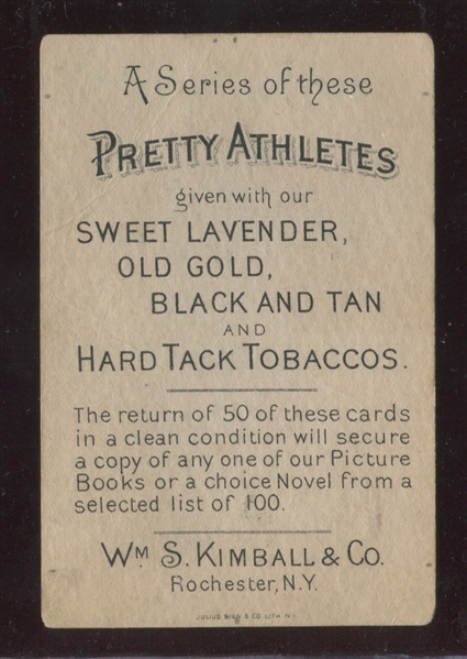 N196 Kimball Pretty Athletes Tobagganing Type Card