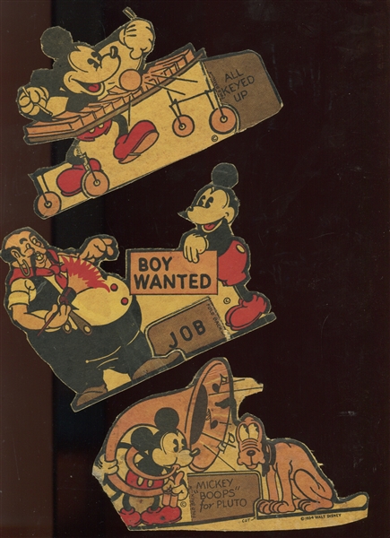 F-UNC Interesting Post Toasties VERY EARLY Mickey Mouse Cut Out Lot of Pieces
