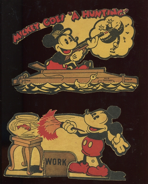 F-UNC Interesting Post Toasties VERY EARLY Mickey Mouse Cut Out Lot of Pieces