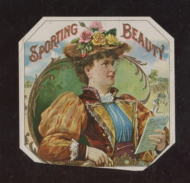 Interesting Sporting Beauty Inner and Outer Tobacco Labels with Inset Baseball Photo
