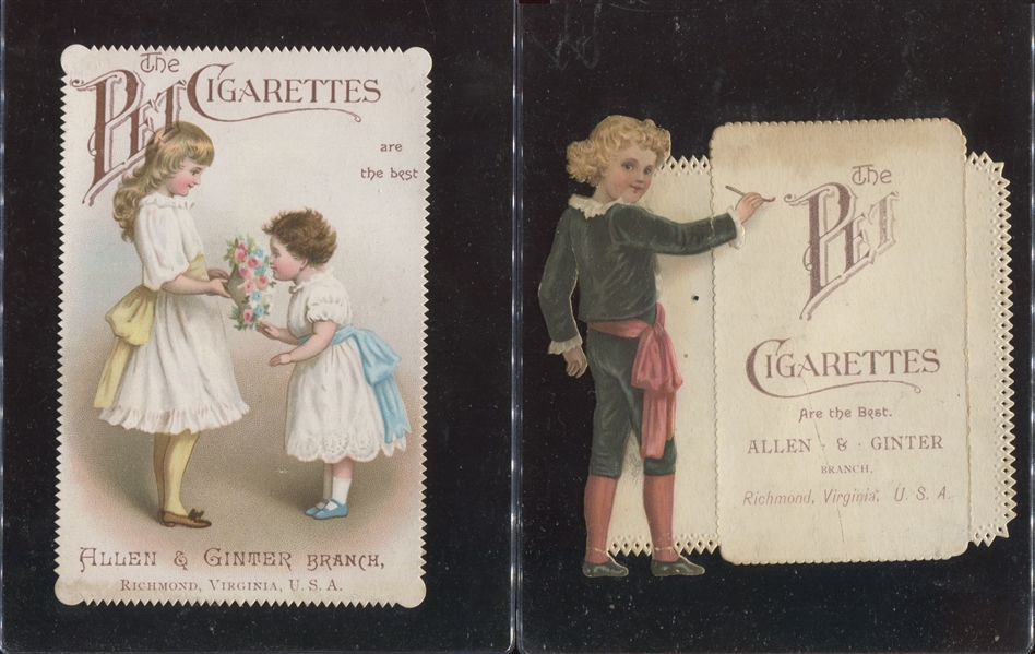 Fantastic Lot of (4) Allen & Ginter Pet Cigarettes Trade Cards Picturing Children