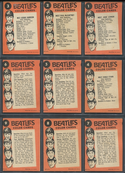 1964 Topps Beatles (Color) Near Complete Set (62/64) Cards