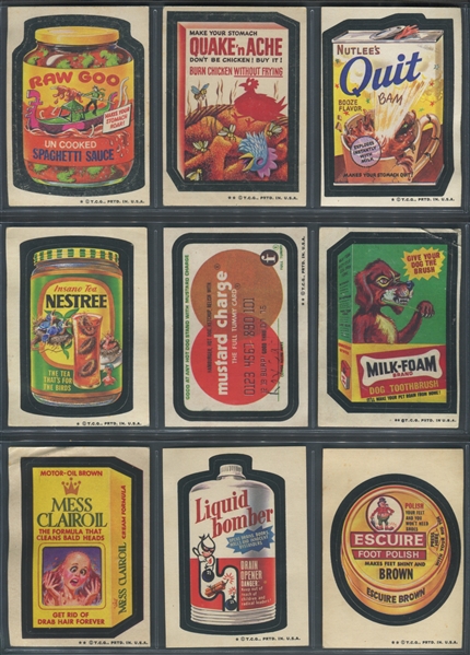 1973/4 Topps Wacky Packages Complete and Near Complete Sets - Series 4, 5, 6, 7 and 9