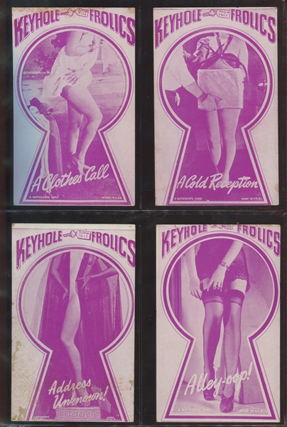 1930's Mutoscope Keyhole Frolics Near Complete Set of (28/32) Cards