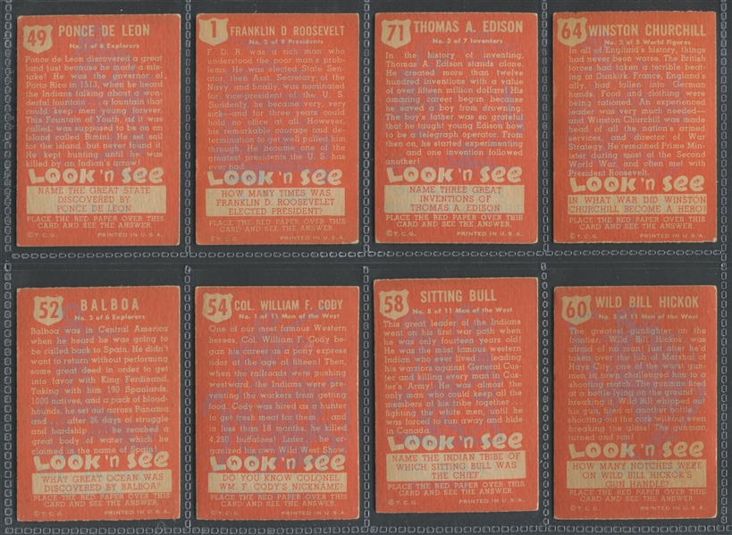 1952 Topps Look 'N See Lot of (34) Cards