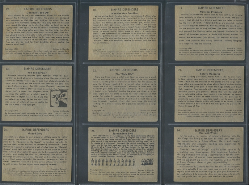 V275 O-Pee-Chee Empire Defenders Partial Set (35/48) Cards