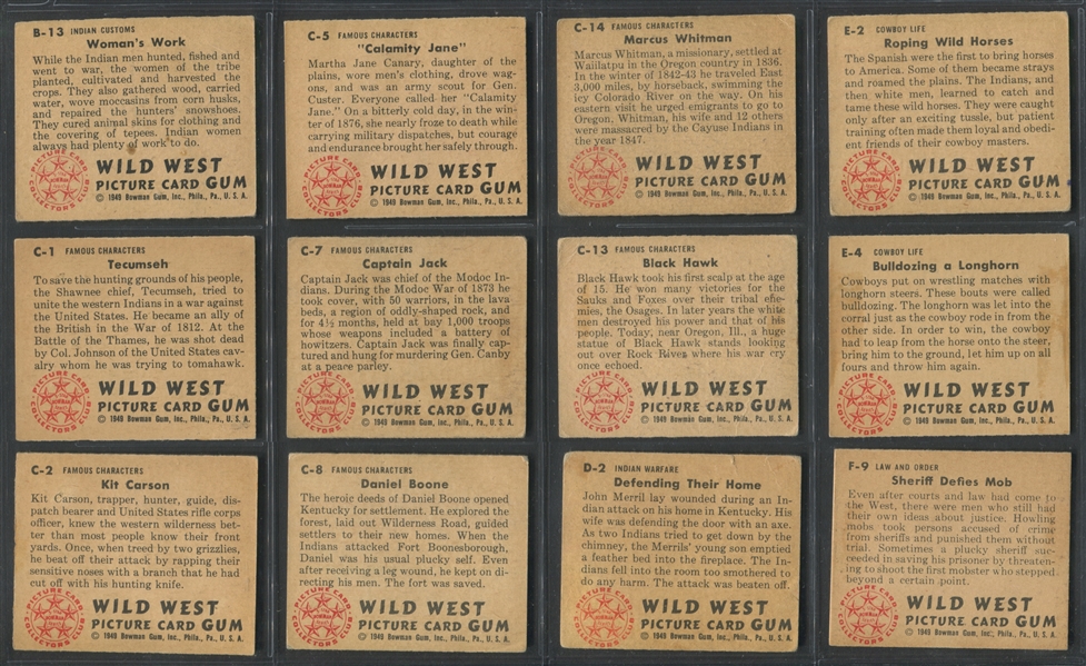 1949 Bowman Wild West Lot of (40) Cards