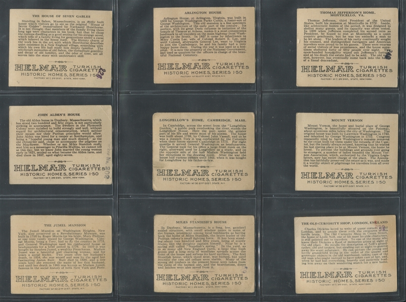 T69 Helmar Cigarettes Historic Homes Complete Set of (50) Cards