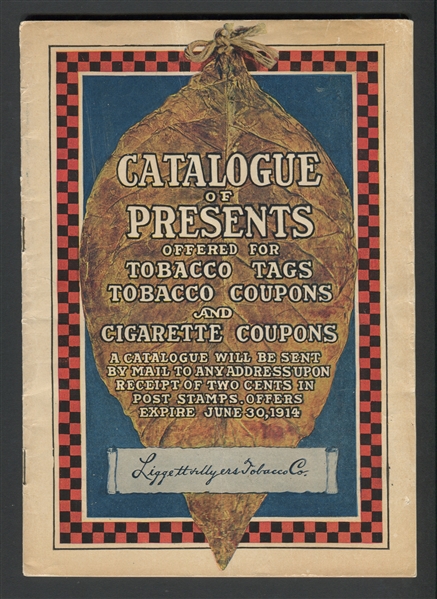 1914 Liggett & Myers Catalogue of Presents for Tobacco Premiums, (39) Miscellaneous Coupons and a Tin Tag