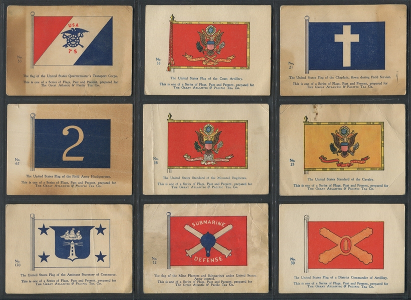 H623 A&P Flags, Past and Present Lot of (9) Different