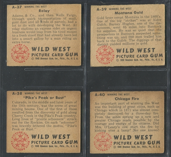 1949 Bowman Wild West Near Set (158/180)