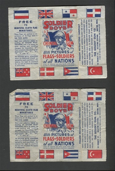 R142 Goudey Gum Soldier Boys lot of (4) Wrappers