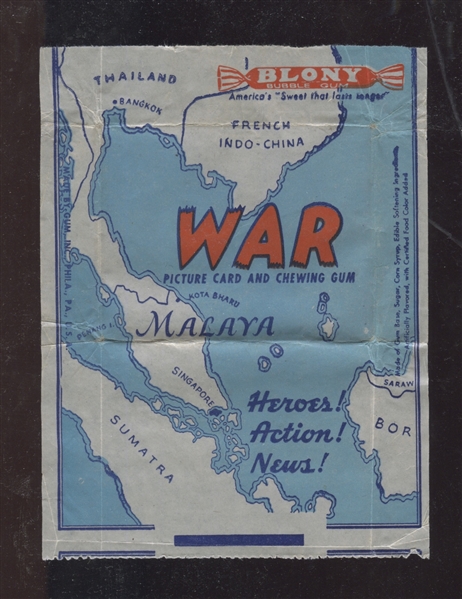 R164 Gum Inc War Gum Wrapper - Malaya (Malayasia) Map