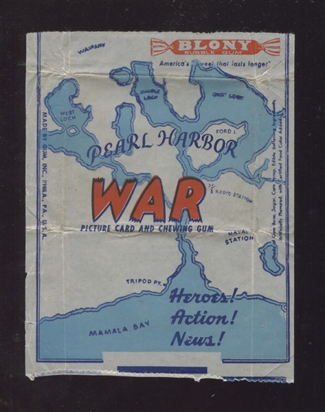 R164 Gum Inc War Gum Wrapper - Pearl Harbor Map