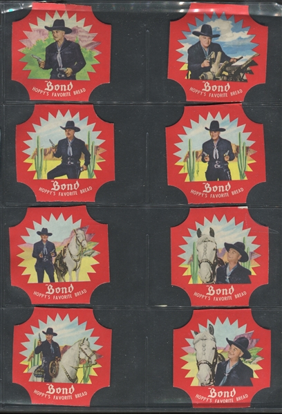 D290-8c Hopalong Cassidy Bread Label Complete Set of (32) Labels
