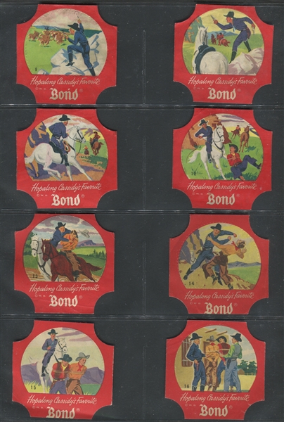 D290-8a1/2/3 Complete Sets of Hopalong Cassidy Bread (36 labels, 3 hang sheets)