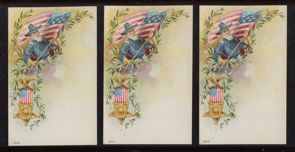 Interesting Blank Stock Trade Card Lot of (3) Civil War Cards