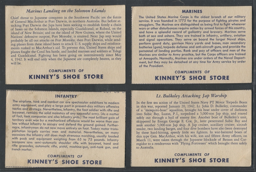 H612 Kinney Shoes World War II Scenes Lot of (13) Cards
