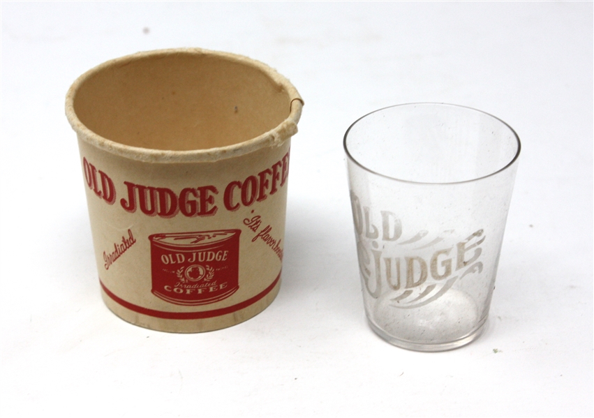 Interesting Old Judge Pair of Advertising Pieces