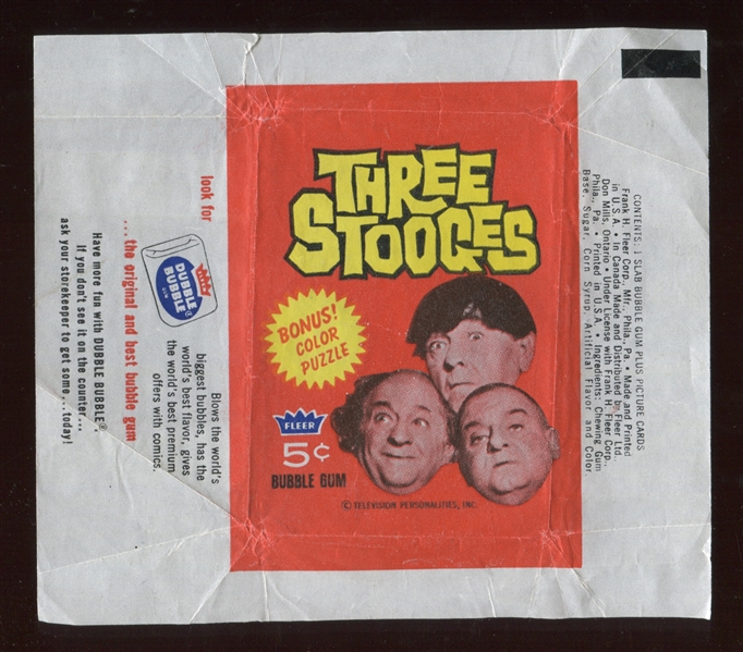 1966 Fleer Three Stooges Five Cent Wrapper