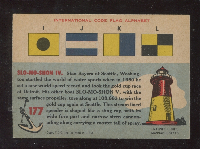 1955 Topps Rails and Sails Tough High Number #177 Racing Boat