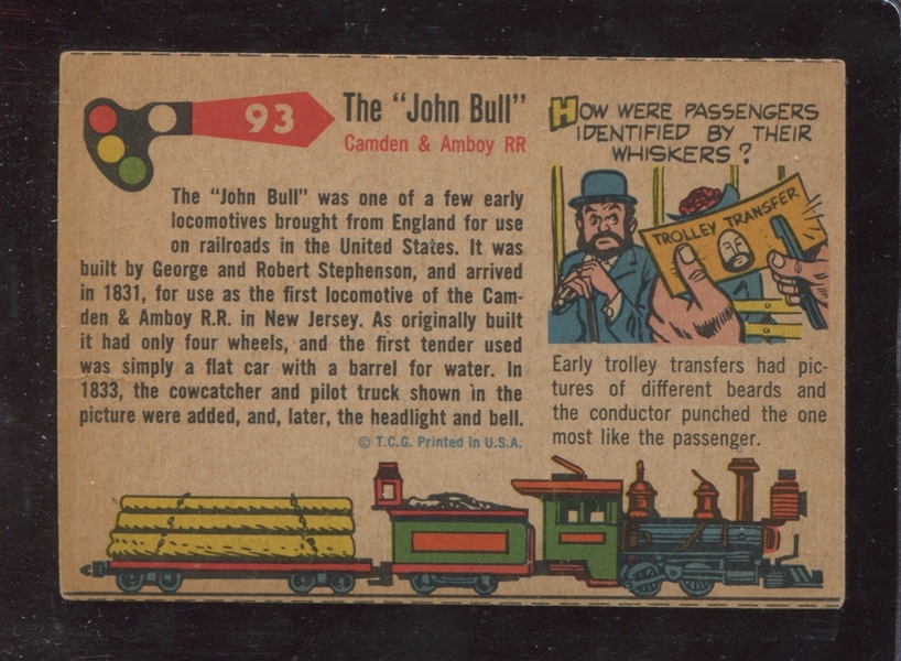1955 Topps Rails and Sails Tough High Number #93 The John Bull