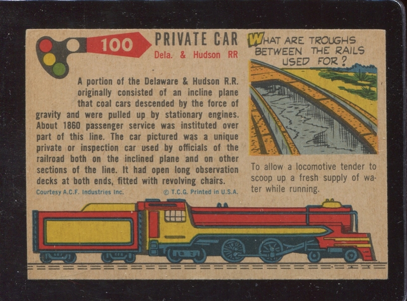 1955 Topps Rails and Sails Tough High Number #100 Private Car