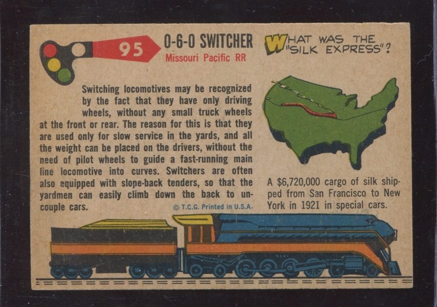 1955 Topps Rails and Sails Tough High Number #95 0-6-0 Switcher