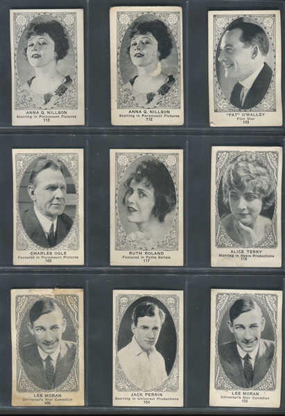 E123 American Caramel Movie Actors and Actresses Lot of (95) Cards