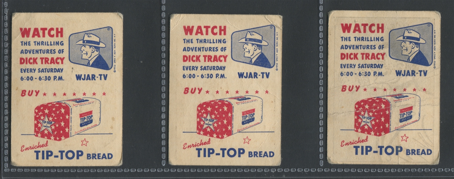 D94-6a Ward's Tip Top Bread Dick Tracy Lot of (3) Cards