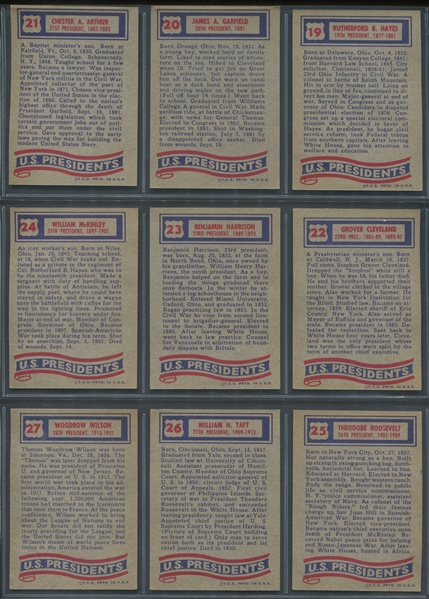 1972 Topps Presidents Complete Set of (43) Cards