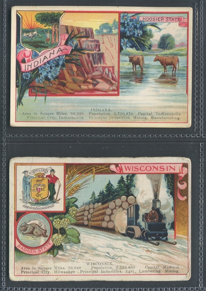 D22 Cushman's Bakery Cards of States Lot of (3) Cards