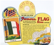 F225-3 1950s Hires Root Beer Hangar Tags Flags Near Set (3/6)