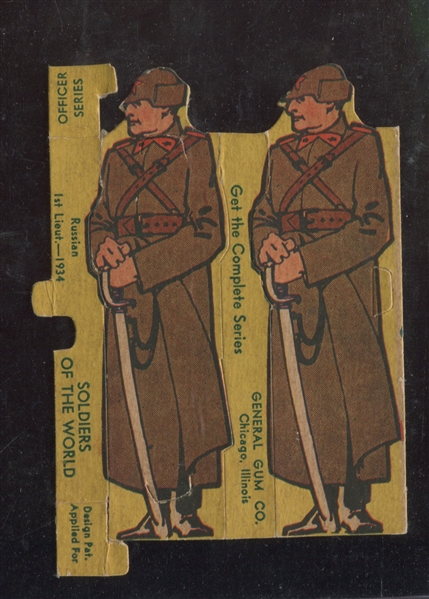 R141 General Gum Soldiers of the World Russian 1st Lieutenant 1934 Type Card