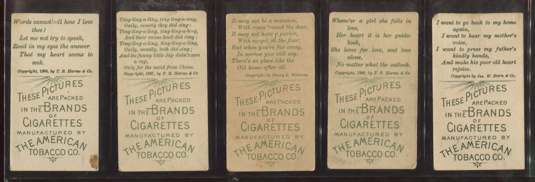 T410 American Tobacco Company Songs D Complete Set of (25) Cards
